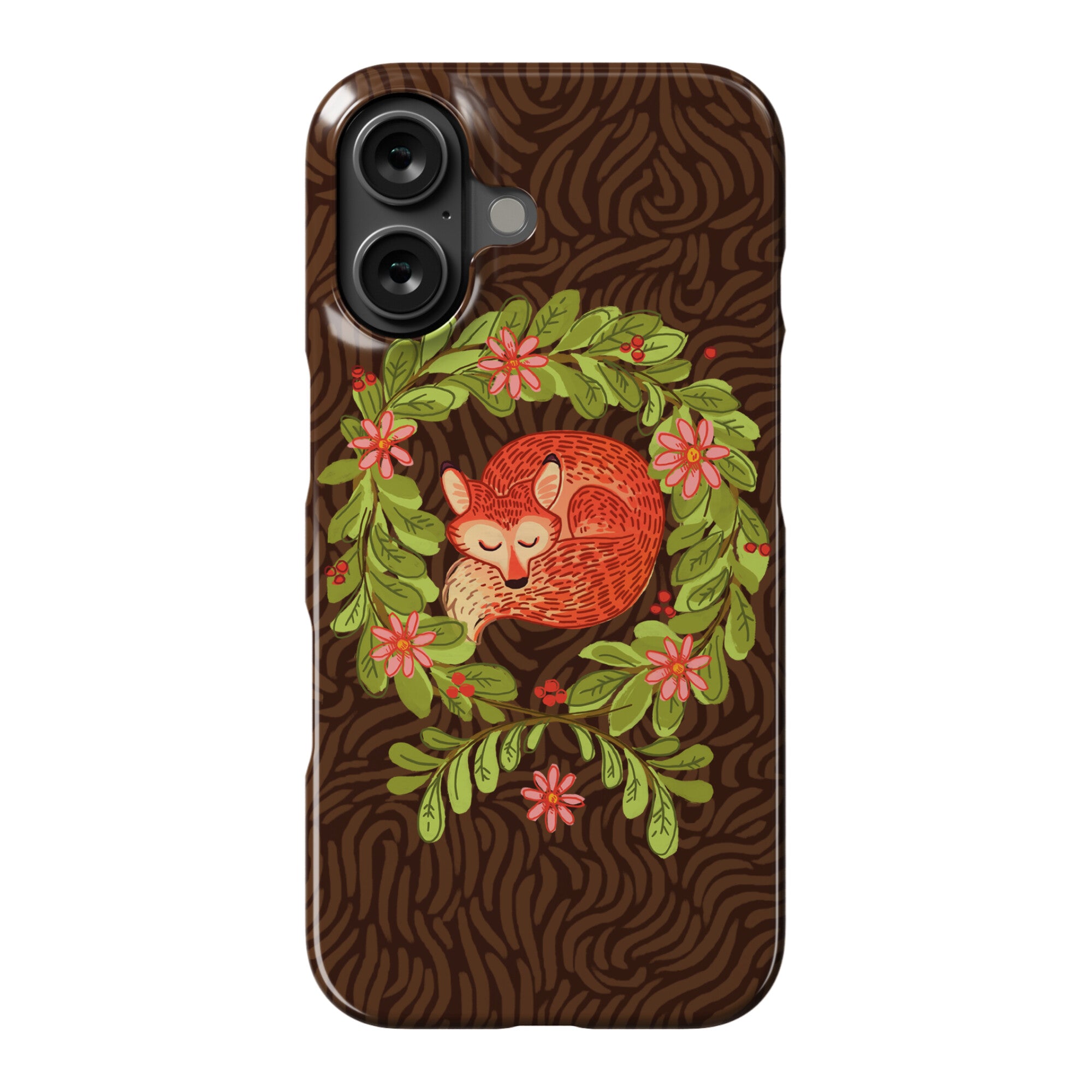 Sleeping Fox Wreath Phone Case